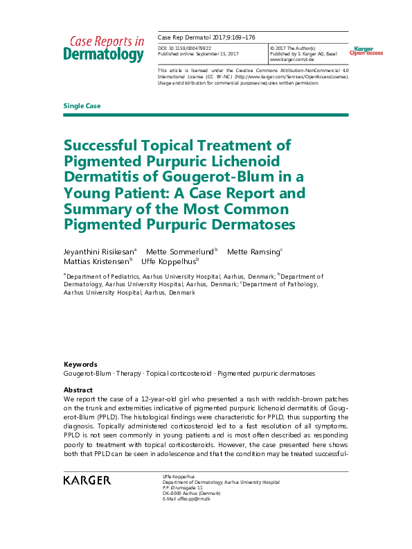 (PDF) Successful Topical Treatment of Pigmented Purpuric Lichenoid ...