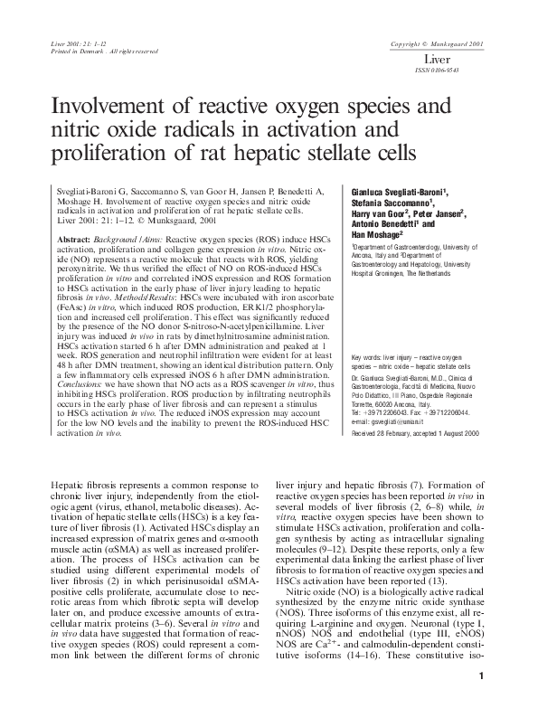 (PDF) Involvement of reactive oxygen species and nitric oxide radicals ...