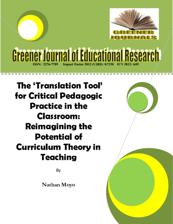 (PDF) The ‘Translation Tool’ for Critical Pedagogic Practice in the ...