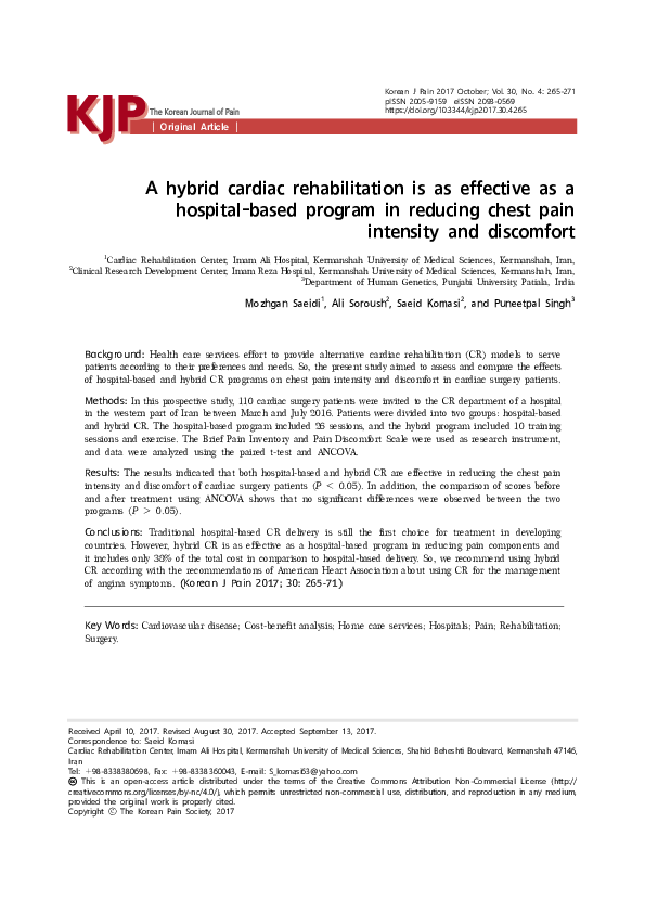(PDF) A hybrid cardiac rehabilitation is as effective as a hospital ...