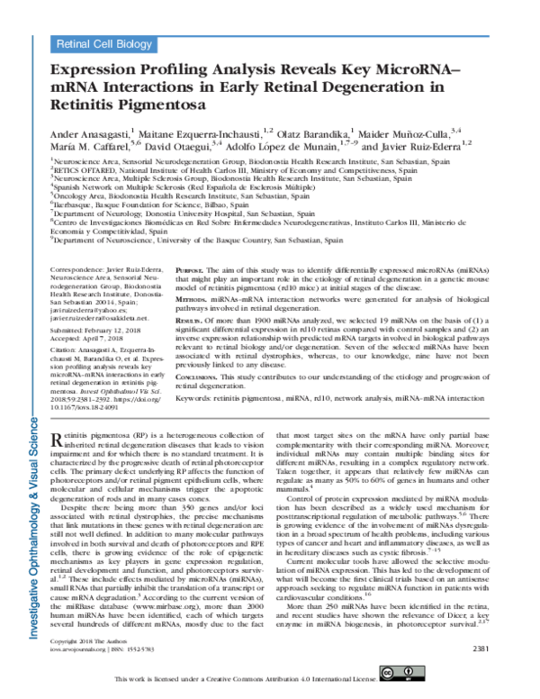 (PDF) Expression Profiling Analysis Reveals Key MicroRNA–mRNA ...