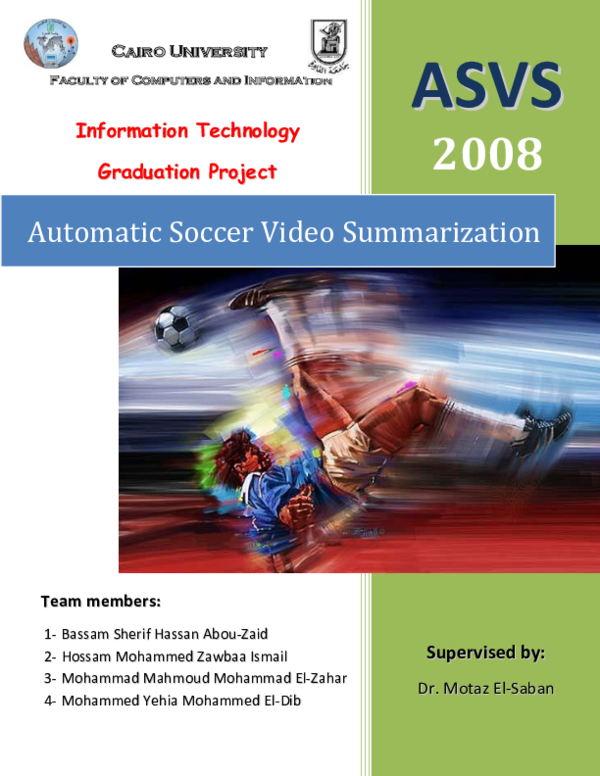 (PDF) Automatic Soccer Video Summarization Hossam Zawbaa Academia.edu