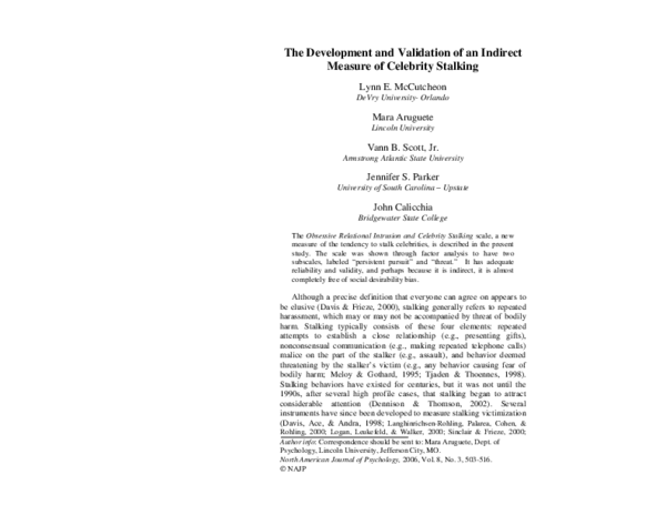 (PDF) The development and validation of an indirect measure of ...
