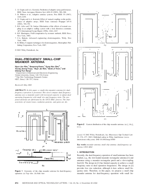 (PDF) Dual-frequency small-chip meander antenna