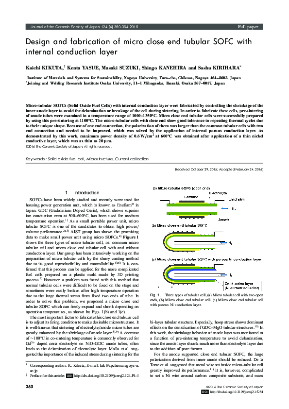 (PDF) Design and fabrication of micro close end tubular SOFC with ...