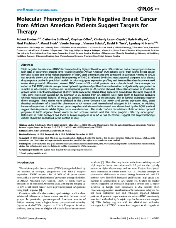 (PDF) Molecular Phenotypes in Triple Negative Breast Cancer from ...