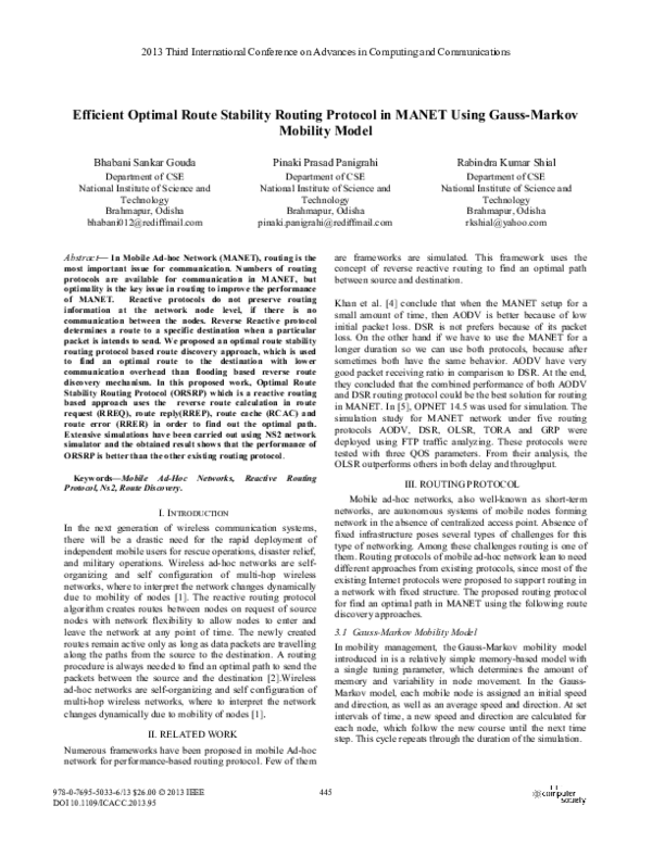 (PDF) Efficient Optimal Route Stability Routing Protocol in MANET Using ...