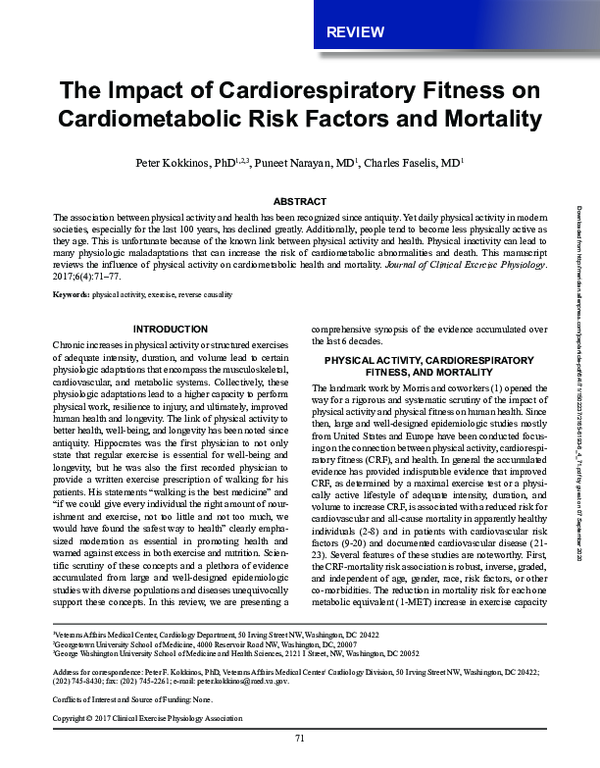 (PDF) The Impact of Cardiorespiratory Fitness on Cardiometabolic Risk ...