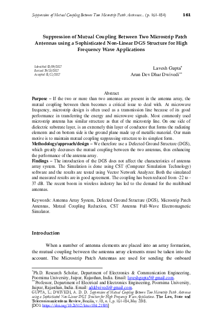 (PDF) Suppression of Mutual Coupling Between Two Microstrip Patch ...