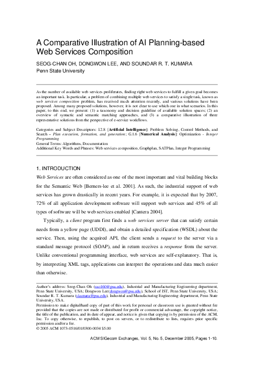 (PDF) A comparative illustration of AI planning-based web services ...