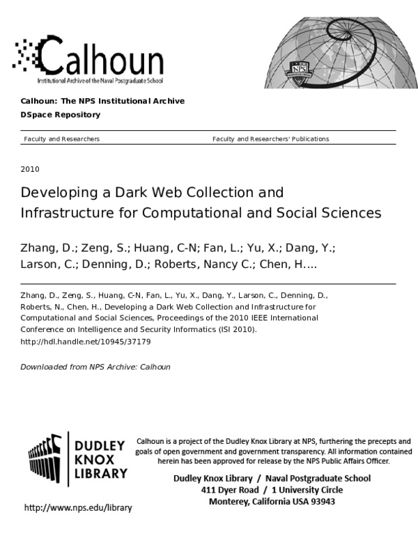 (PDF) Developing a Dark Web collection and infrastructure for ...