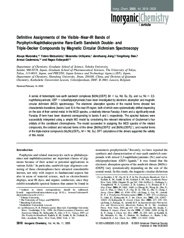  PDF Definitive Assignments Of The Visible Near IR Bands Of Porphyrin 