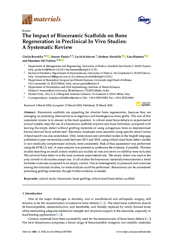 (PDF) The Impact of Bioceramic Scaffolds on Bone Regeneration in ...