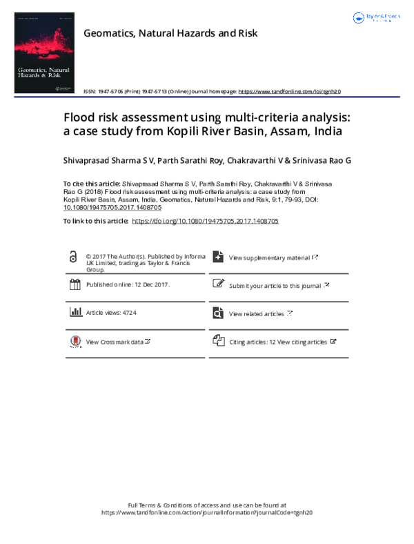 (PDF) Flood risk assessment using multi-criteria analysis: a case study ...