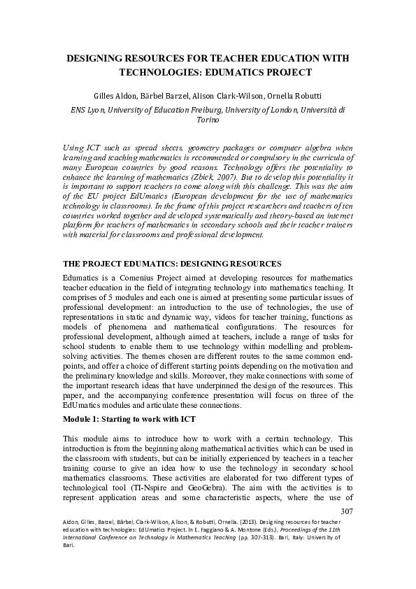 (PDF) Designing resources for teacher education with technologies ...