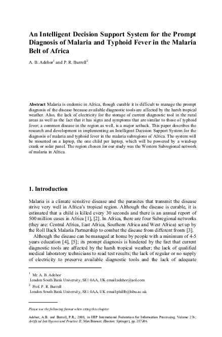 (PDF) An Intelligent Decision Support System for the Prompt Diagnosis ...