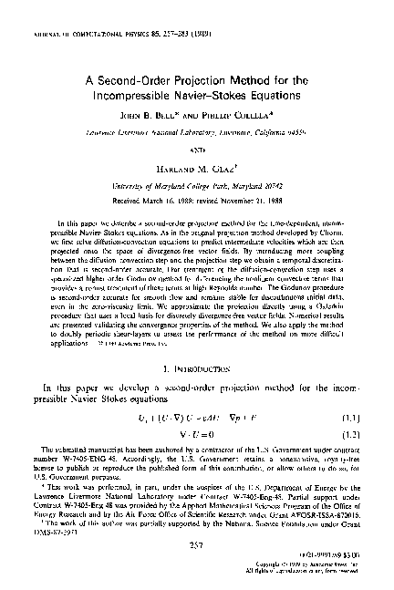 (PDF) A Second-Order Projection Method for the Incompressible Navier ...