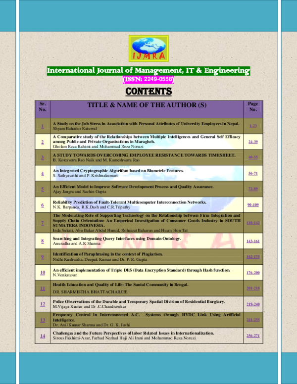 (PDF) A Comparative study of the Relationships between Multiple ...