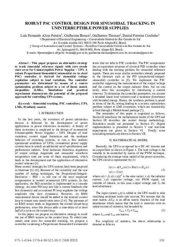 (PDF) Robust PSC control design for sinusoidal tracking in ...