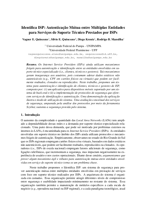  PDF Identifica ISP Autentica o M tua Entre M ltiplas Entidades Para 