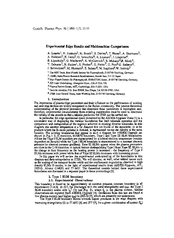 (PDF) Experimental Edge Results and Multimachine Comparisons