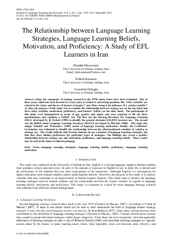 (PDF) The relationship between language learning strategies ...