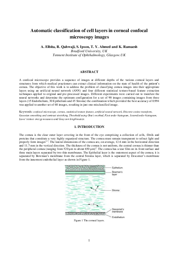 (PDF) Automatic classification of cell layers in corneal confocal ...
