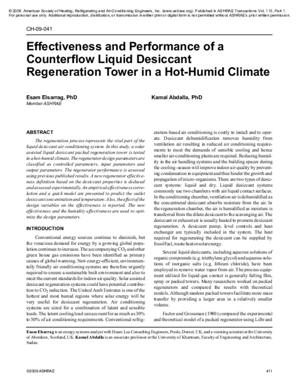 (PDF) Performance study of an HVAC counter flow cooling tower in a ...