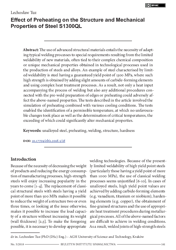 (PDF) Effect of Preheating on the Structure and Mechanical Properties ...