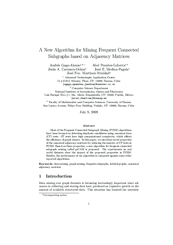 (PDF) A new algorithm for mining frequent connected subgraphs based on ...