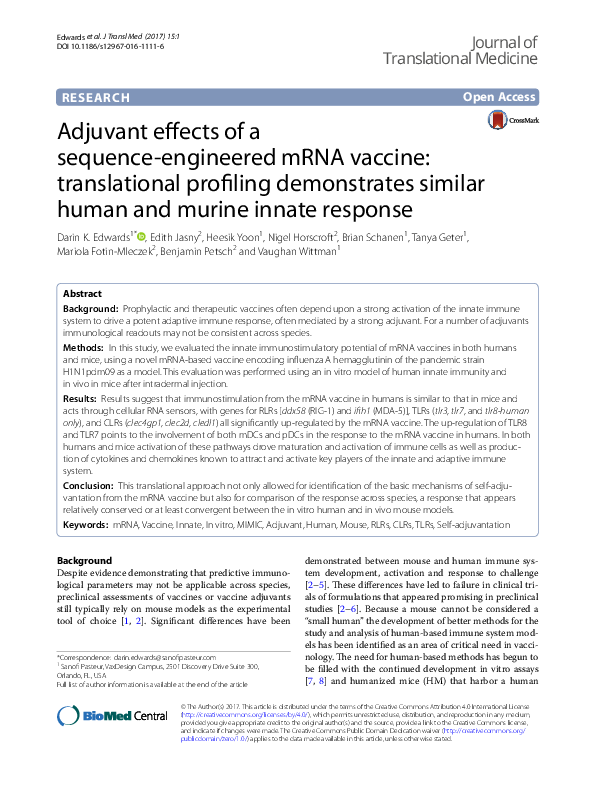 (PDF) Adjuvant effects of a sequence-engineered mRNA vaccine ...