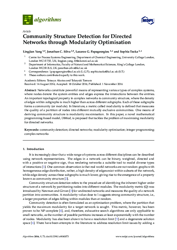(PDF) Community Structure Detection for Directed Networks through ...