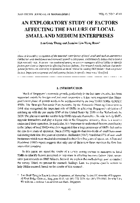 (PDF) An exploratory study of factors affecting the failure of local ...