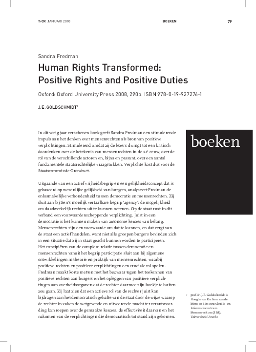 (PDF) Human Rights Transformed: Positive Duties and Positive Rights