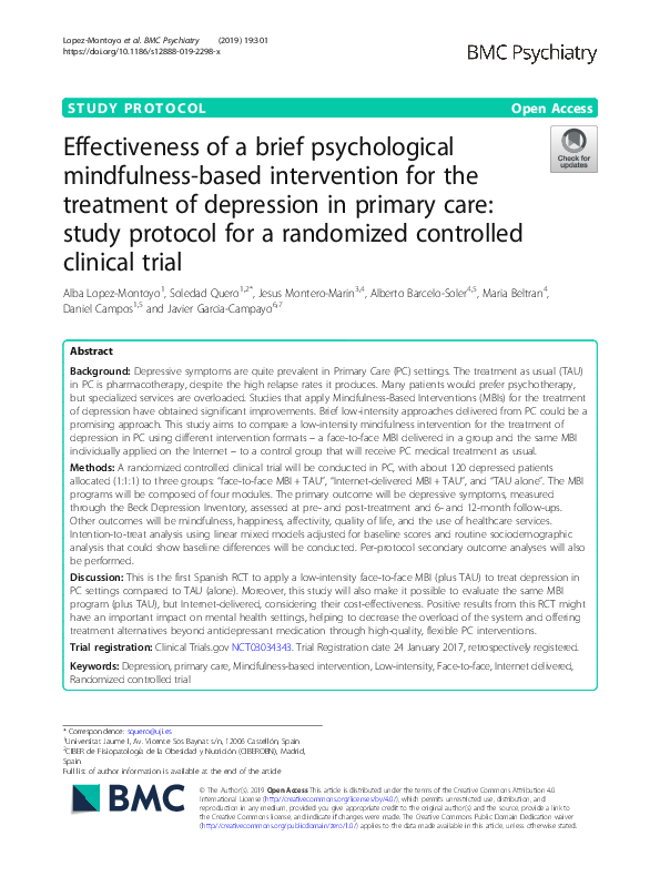 (PDF) Effectiveness of a brief psychological mindfulness-based ...