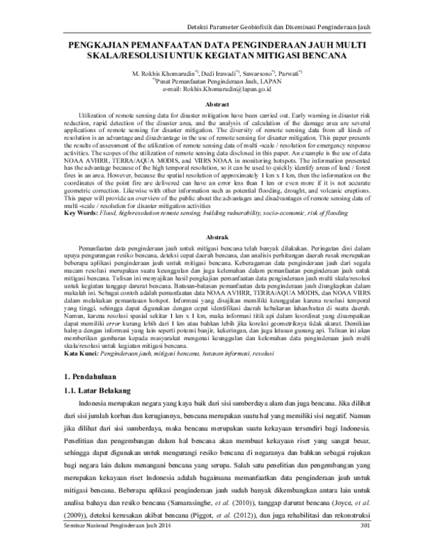 (PDF) Pengkajian Pemanfaatan Data Penginderaan Jauh Multi Skala