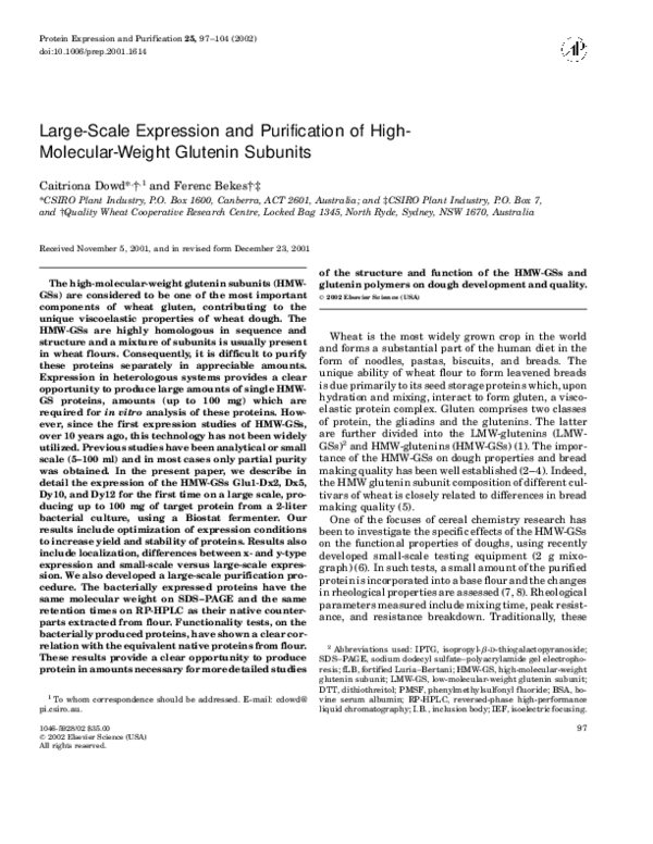 (PDF) Large-Scale Expression and Purification of High-Molecular-Weight ...