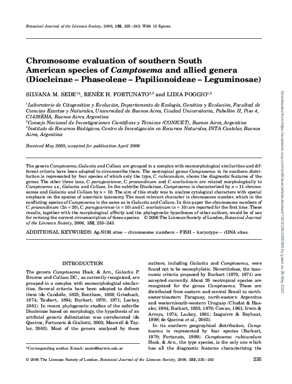 (PDF) Chromosome evaluation of southern South American species of ...