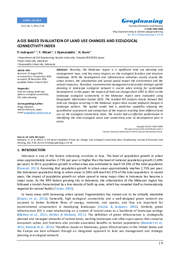 (PDF) A Gis Based Evaluation of Land Use Changes and Ecological ...