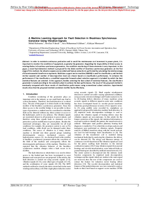 (PDF) A Machine Learning Approach for Fault Detection in Vehicular ...