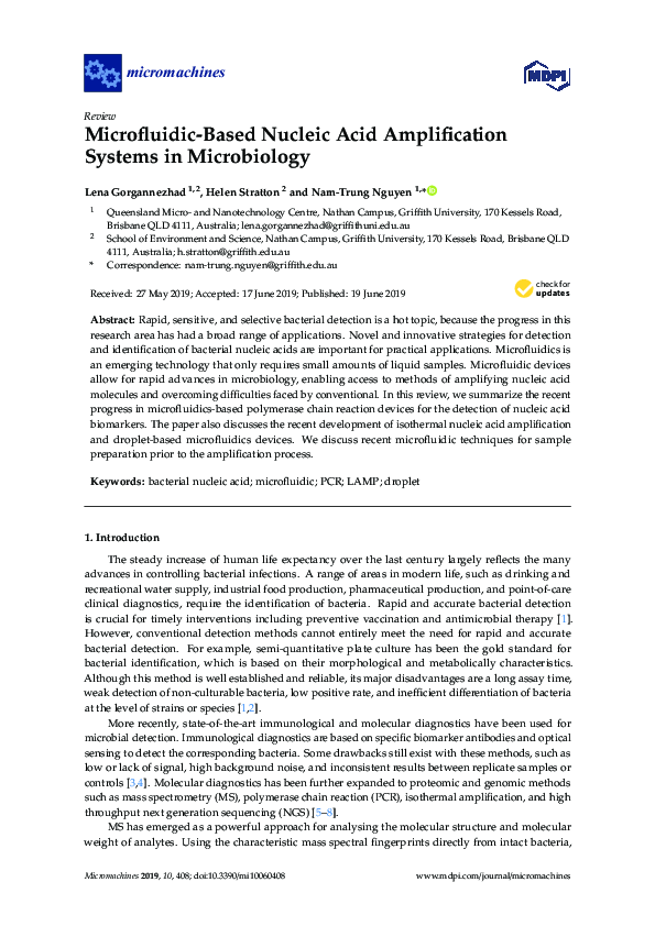 (PDF) Microfluidic-Based Nucleic Acid Amplification Systems in Microbiology