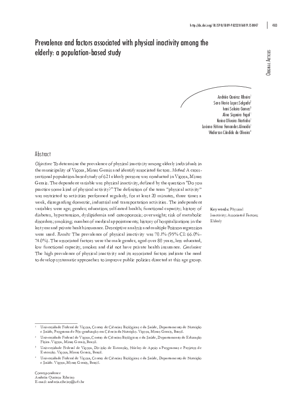 (PDF) Prevalence and factors associated with physical inactivity among ...