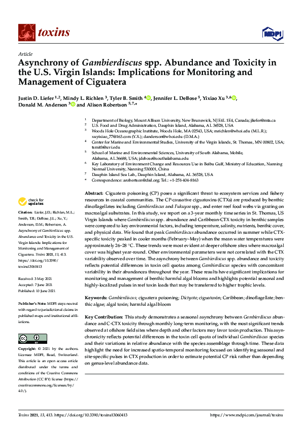 (PDF) Asynchrony of Gambierdiscus spp. Abundance and Toxicity in the U ...