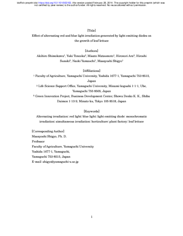 (PDF) Effect of alternating red and blue light irradiation generated by ...