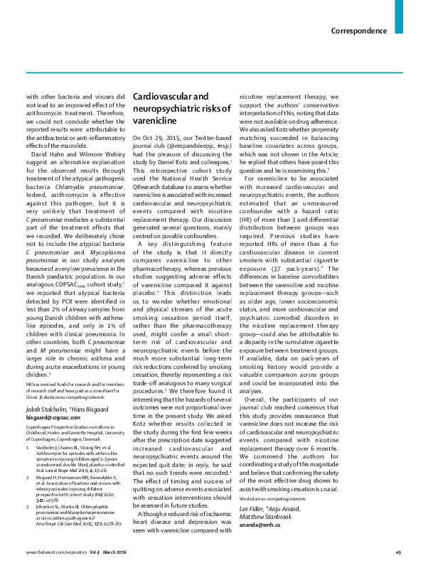 (PDF) Cardiovascular and neuropsychiatric risks of varenicline