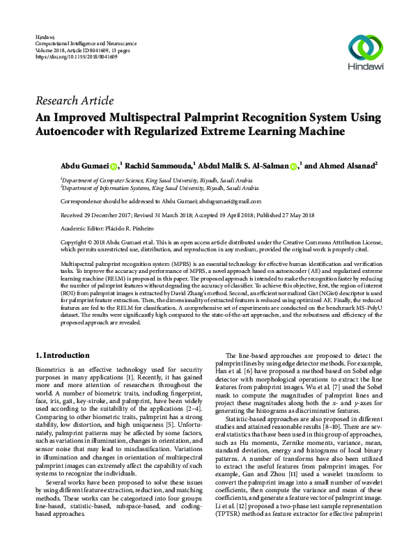 (PDF) An Improved Multispectral Palmprint Recognition System Using ...