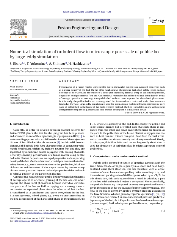 (PDF) Numerical simulation of turbulent flow in microscopic pore scale ...