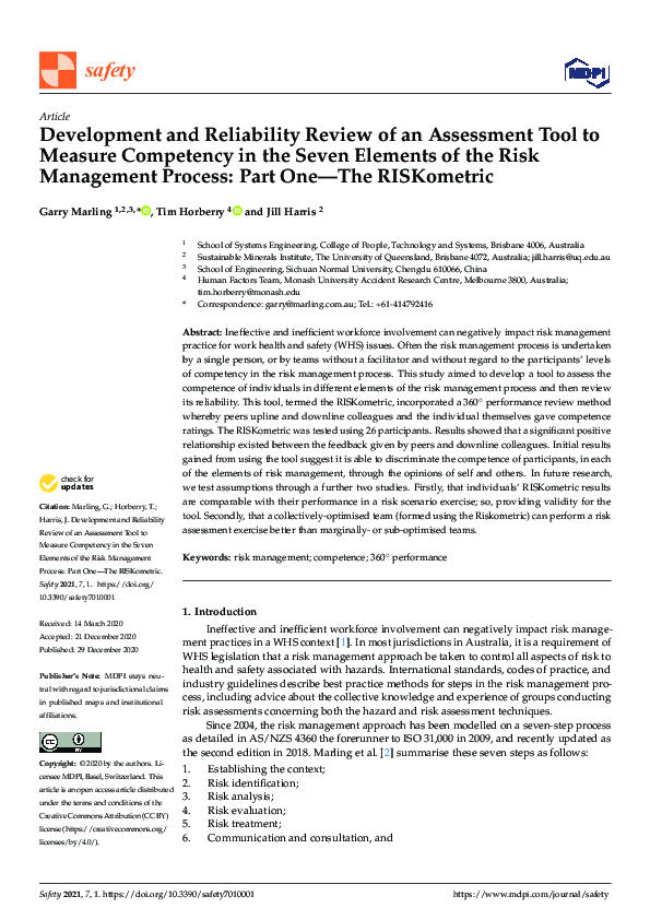 (PDF) Development and Reliability Review of an Assessment Tool to ...