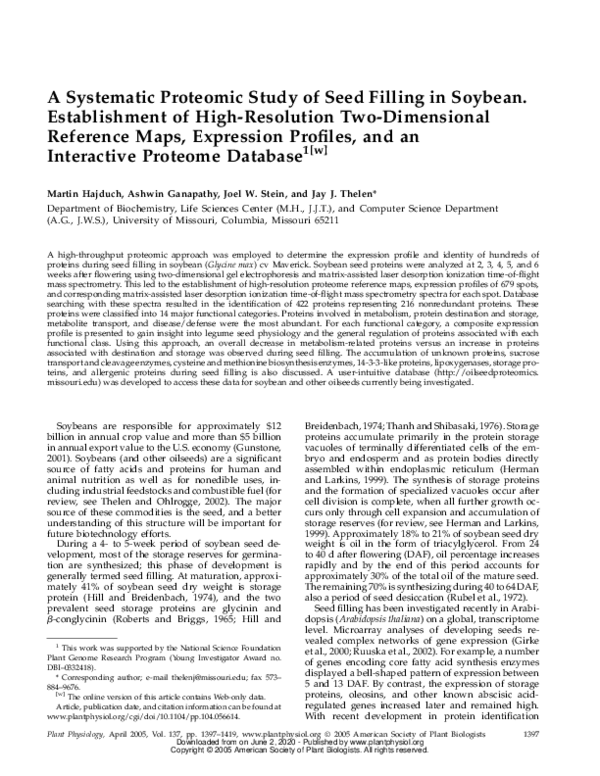 (PDF) A Systematic Proteomic Study of Seed Filling in Soybean ...