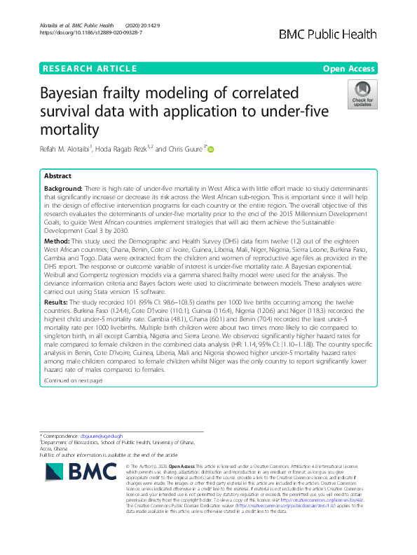 (PDF) Bayesian frailty modeling of correlated survival data with ...